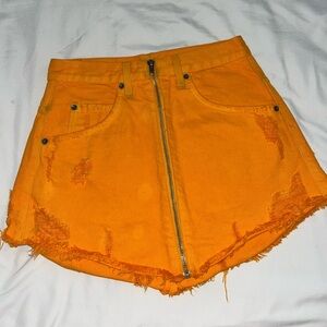 Orange Carmar Denim Skirt